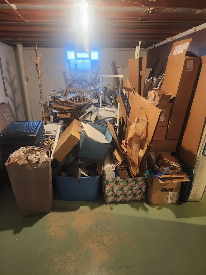 Roll-off dumpster container at job site for 2 Yard Dumpster Rental in Portsmouth